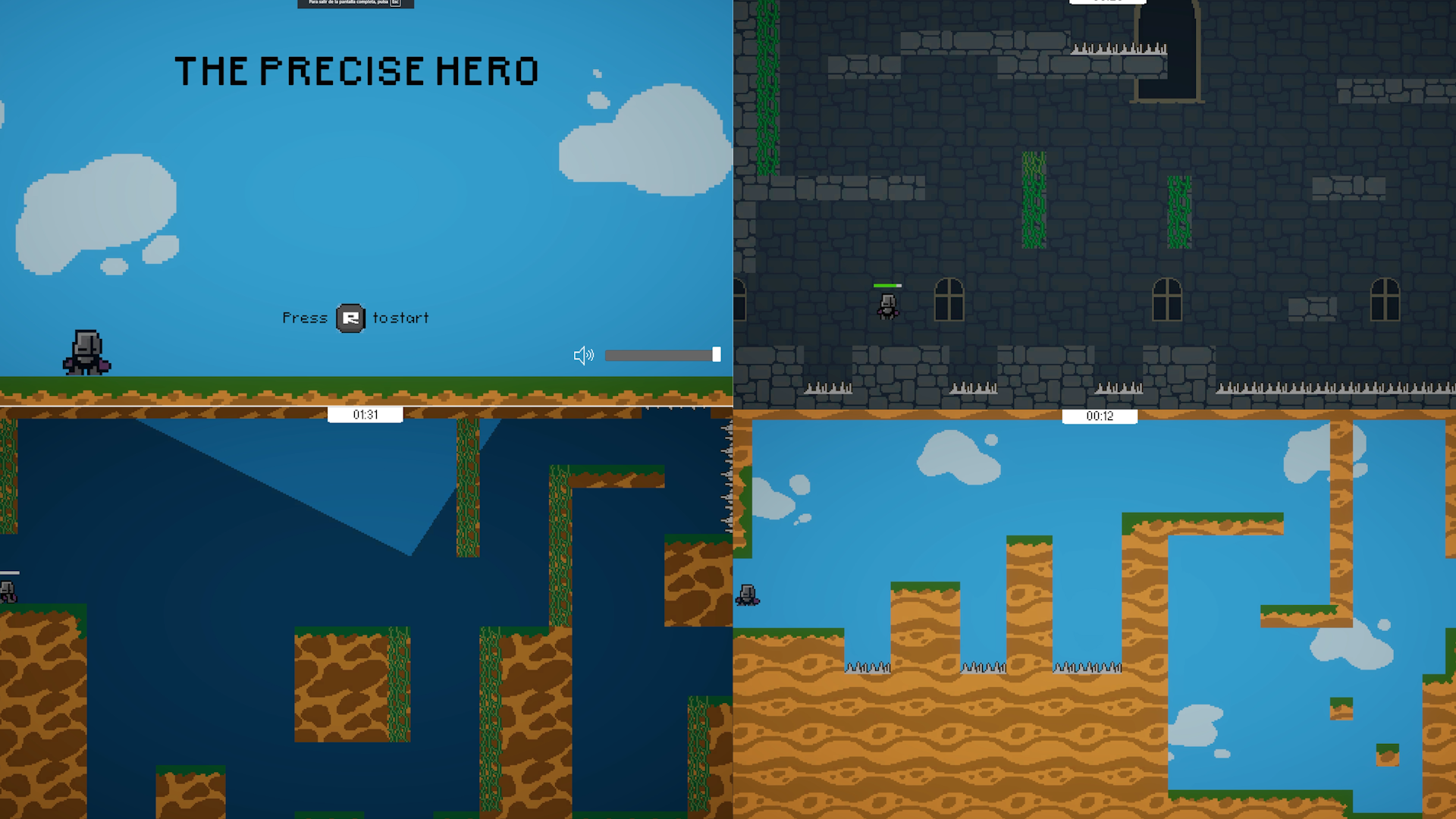 The Precise Hero title and gameplay composite